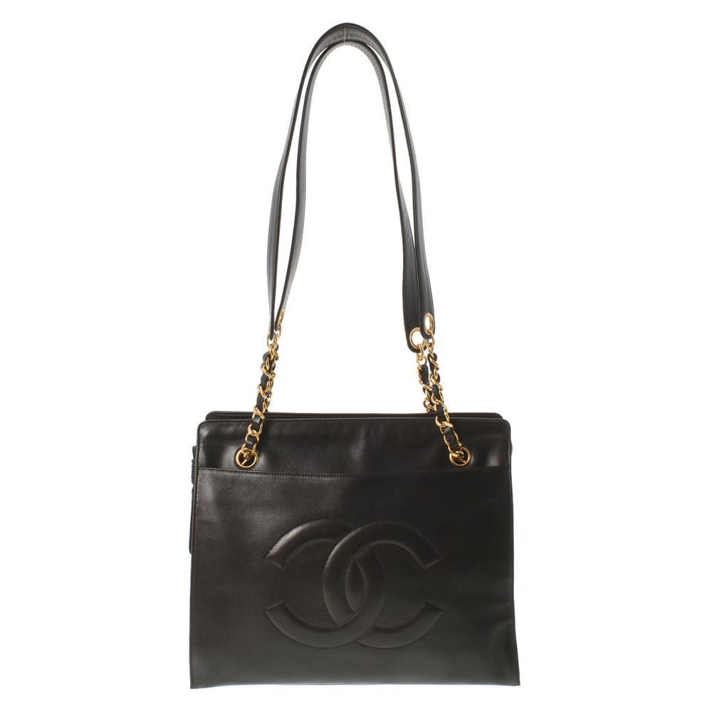 Chanel Chain Shoulder Gold Metal Fittings Lambskin Black